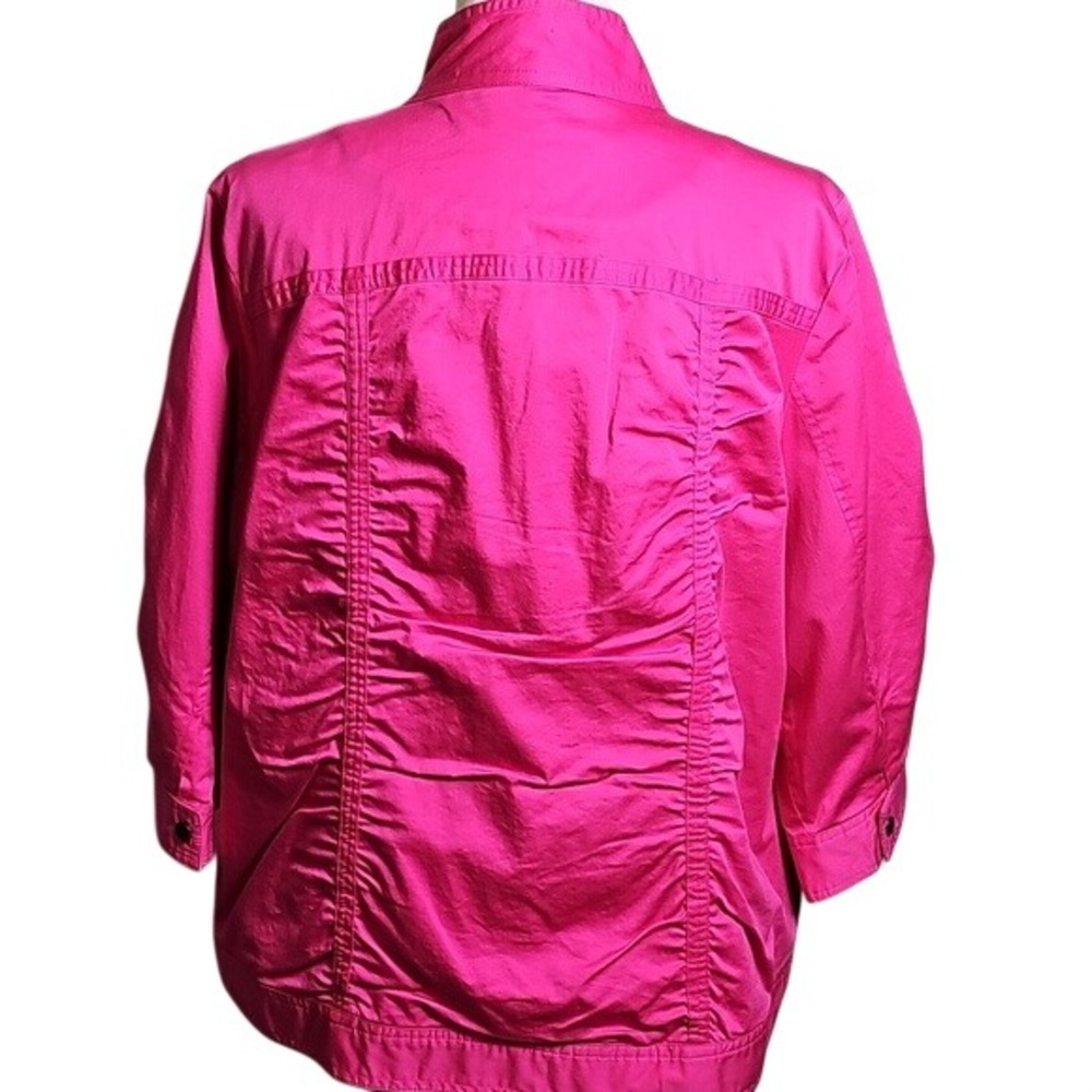 Laura Ashley Barbie Pink Rouched Jacket 3/4 Sleeves, Size 2x - Picture 4 of 9